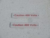 CAUTION-400V-LABLE Red